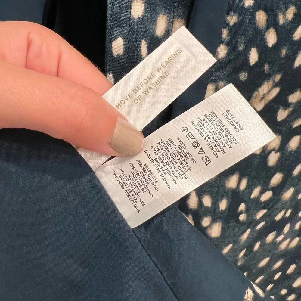NWT Ann Taylor Blue Dot Trench Coat - Picture 8 of 12